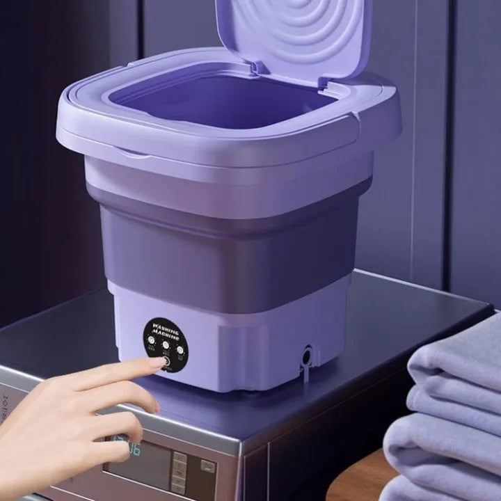 Mini Washing Machine-Foldable Portable Electric Laundry Washer for Clothes