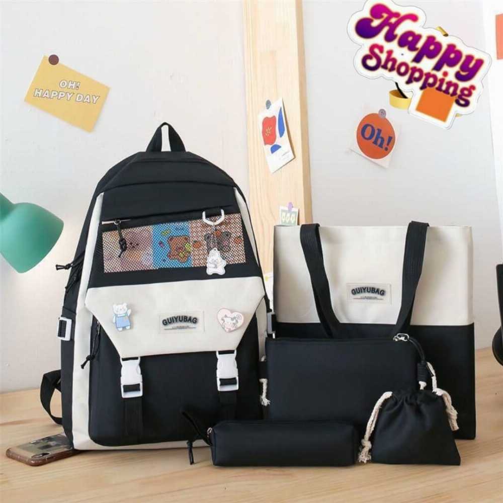 GUIYUBAG 5 Pieces Bagpack Set For School, College and Travel